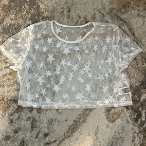 Star mesh cropped top